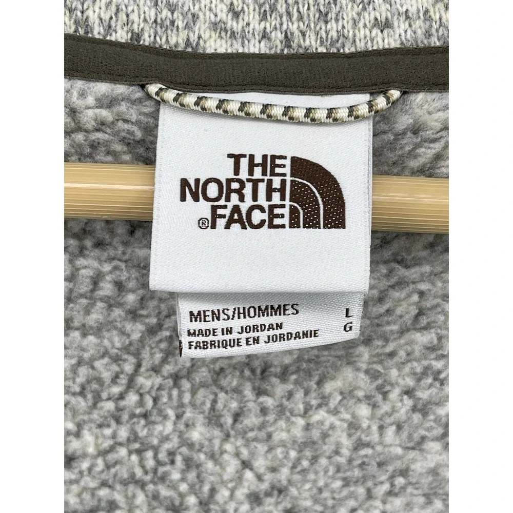 The North Face Men's L Full Zip Sweater Fleece Jacket Gray Outdoor Coat